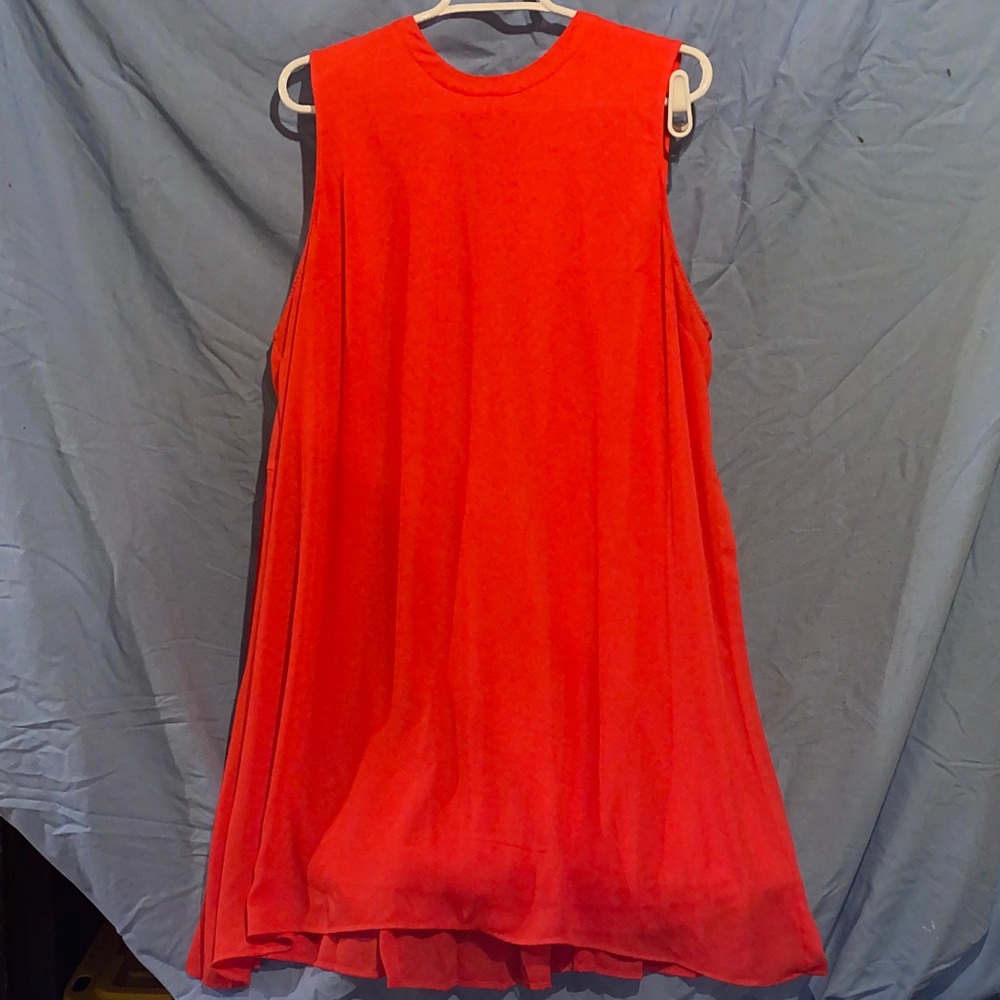 Vibrant Sleeveless Coral Dress